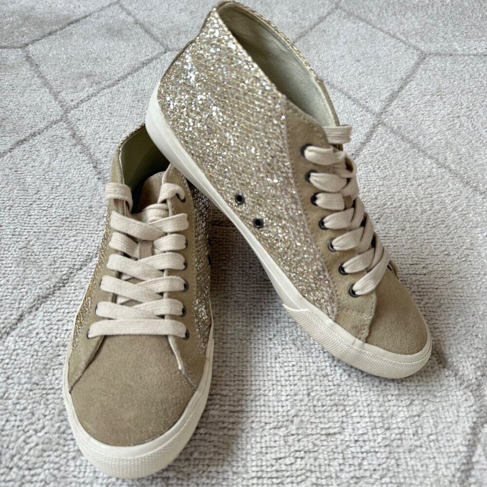 Seavees California Special Glitter and Suede Mid-Top Sneaker sz 9